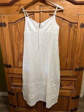 J. Crew White Linen-Blend Slip Dress